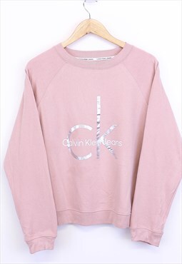 Vintage Calvin Klein Jeans Sweatshirt Pink With Chest Logo