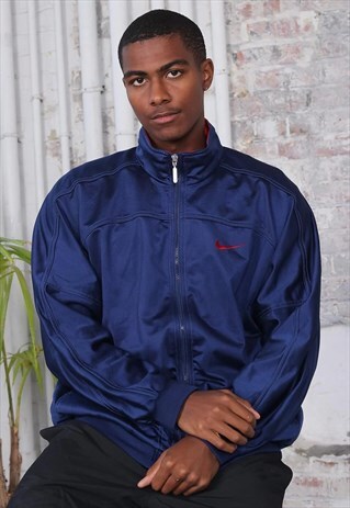 VINTAGE NIKE LOGO TRACK JACKET BLUE RED