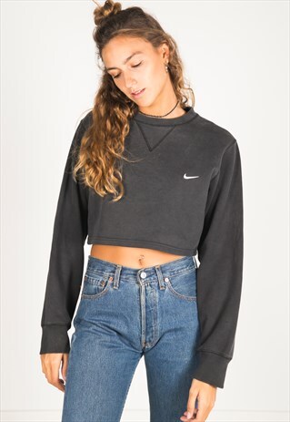 VINTAGE 90S USA CROP SWEATSHIRT/ R467