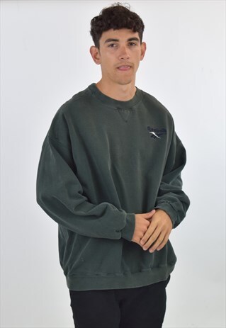 VINTAGE 90S GREEN REEBOK CREW NECK SWEATSHIRT