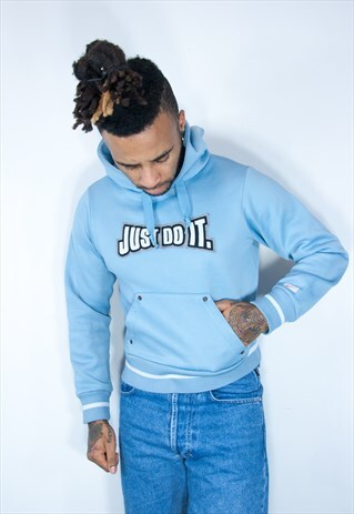 NIKE VINTAGE EMBROIDED HOODIE BLUE
