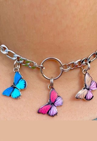 Y2K BUTTERFLY CHAIN NECKLACE