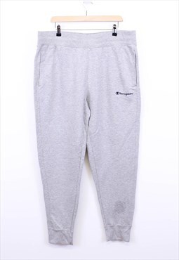 Vintage Champion Joggers Grey Relaxed Fit With Contrast Logo