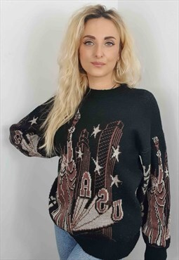 Vintage 80's New York USA Cosy Knit Jumper