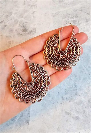 MANDALA STATEMENT HOOP EARRINGS