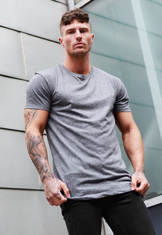 ESSENTIAL BLANK T-SHIRT - DEEP HEATHER CHARCOAL GREY