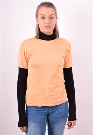 ROBE DI KAPPA WOMENS VINTAGE T-SHIRT TOP LARGE ORANGE 90S