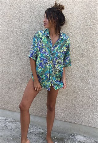 PATTERNED OVERSIZED RETRO VINTAGE UNISEX FESTIVAL SHIRT