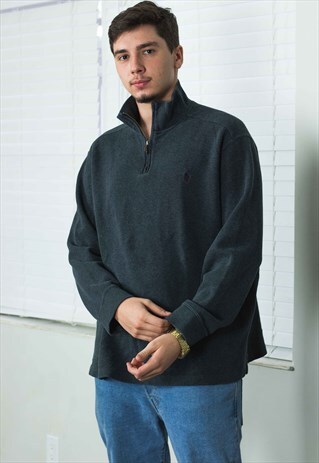 VINTAGE POLO RALPH LAUREN 1/4 ZIP JUMPER SWEATSHIRT XL 21.9