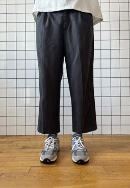 Vintage LACOSTE Pants Cropped Plaid Check 80s Grey