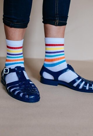 VINTAGE 90S DARK BLUE JELLY SANDALS