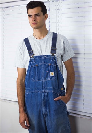 VINTAGE CARHARTT OVERALL DUNGARIES LOGO 90S X 36.2