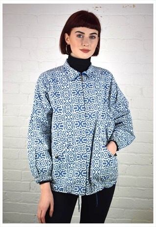 VINTAGE 90'S PATTERNED RAIN JACKET