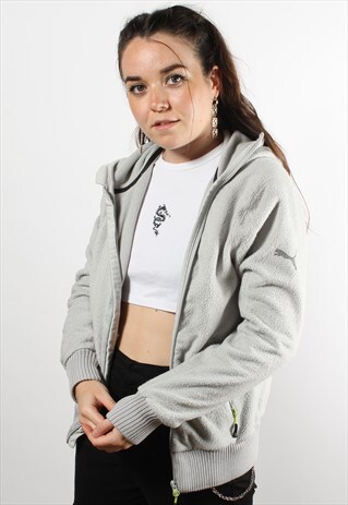 puma retro logo fleece hoodie