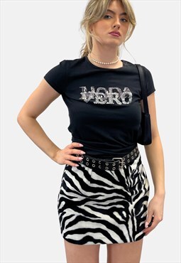90s Zebra Skirt -S/M