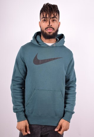 NIKE MENS VINTAGE HOODIE JUMPER MEDIUM GREEN 90'S