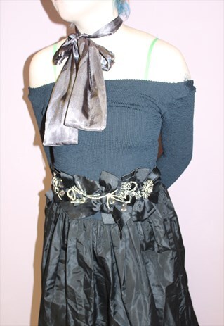 VINTAGE BLACK BOW AND ACCESSORY BELT -GRUNGE ONE OFF UNIQUE