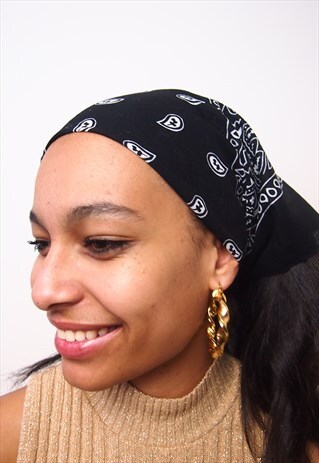 BLACK PAISLEY BANDANA