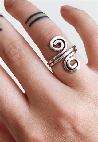 STERLING SILVER MIDI SWIRL RING