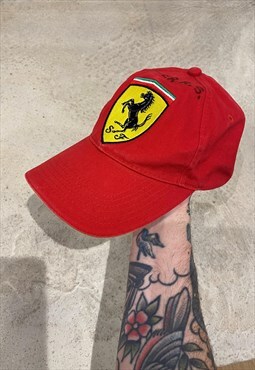 Vintage Ferrari Racing Embroidered Hat Cap