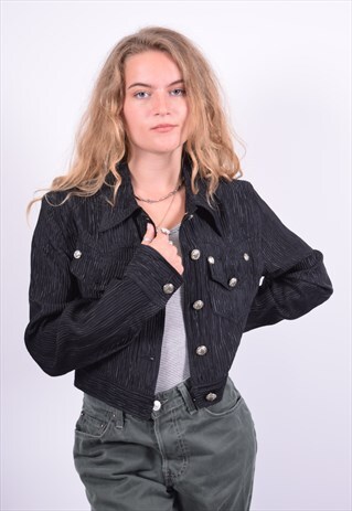 VINTAGE VERSACE CORDUROY JACKET BLACK