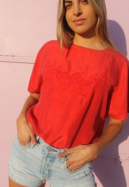  Red Top with Short Sleeves