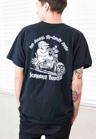 VINTAGE BIKER T-SHIRT LOGO 90S XL 8.1