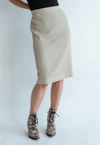 VINTAGE 80S MINIMAL MIDI PENCIL SKIRT IN BRICK