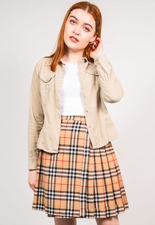 VINTAGE 90'S BEIGE CORD FITTED SHIRT