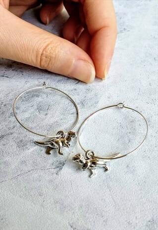 DINOSAUR HOOP EARRINGS