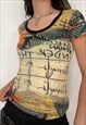 Y2K Desigual Vintage Funky Graphic Print Tee