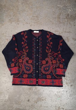 Vintage Knitted Patterned St Michael Cardigan Abstract 