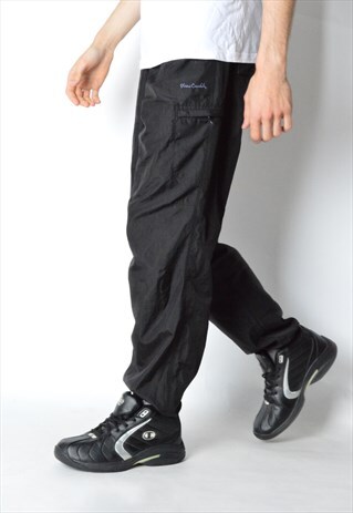 VINTAGE 90S BLACK PIERRE CARDIN SHELL PANTS