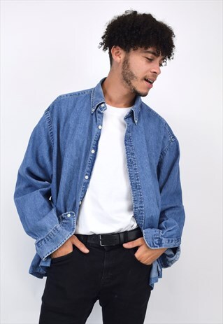 VINTAGE 90S RALPH LAUREN BLUE DENIM SHIRT
