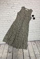 Vintage Patterned Button Down Dress Size 14