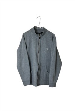 Vintage 00s Chaps Sweatshirt Medium grey full zip fleece