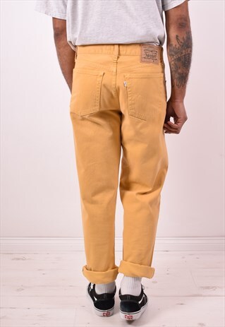 LEVI'S MENS VINTAGE JEANS W34 L33 YELLOW 90S