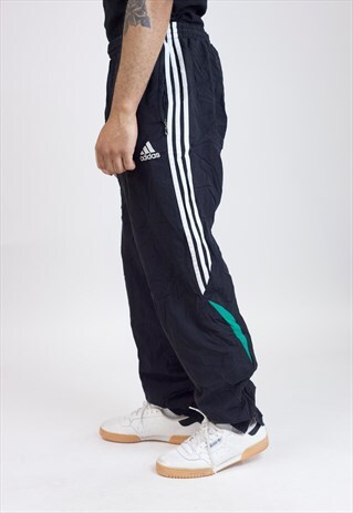 VINTAGE 90S ADIDAS BLACK TRACKSUIT BOTTOMS