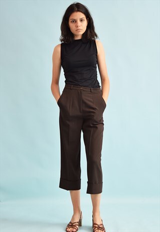 90'S RETRO REGULAR WAIST SHORT CUT TROUSERS