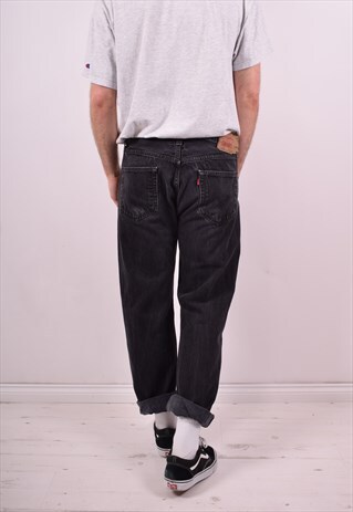 LEVI'S 501 MENS VINTAGE JEANS W36 L30 BLACK 90'S