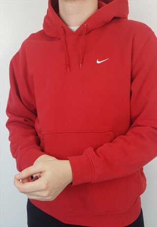 NIKE - EMBROIDERED RED HOODIE (LARGE)