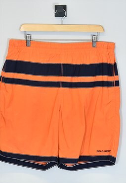 Vintage Ralph Lauren Polo Sport Swim Shorts Orange Large