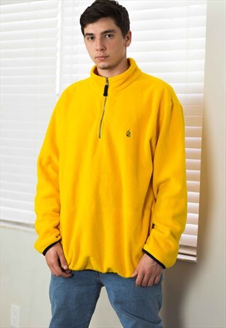 VINTAGE NAUTICA 1/4 ZIP SWEATSHIRT JUMPER LOGO 90S XL 21.5