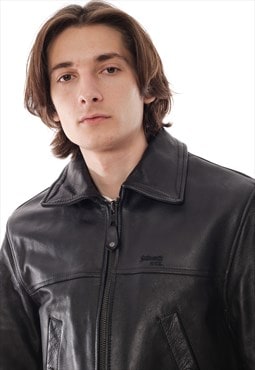 Vintage SCHOTT Jacket Coat Biker Black 