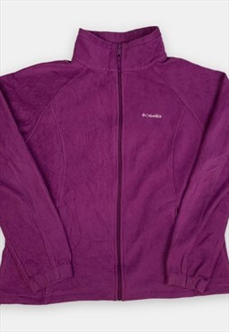 Vintage Columbia embroidered purple fleece jacket  size XL