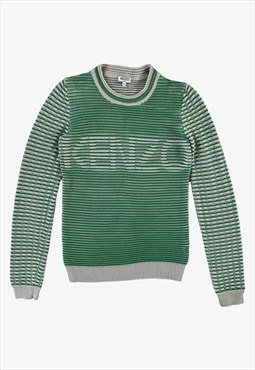 Vintage 90s Women's Kenzo Paris Ribbed Spell Out Jumper