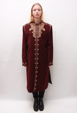 VINTAGE 70' BEAUTIFUL BAROQUE MAROON COAT