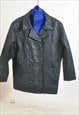 VINTAGE 90S DOUBLE BREASTED REAL LEATHER COAT