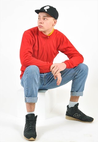 VINTAGE 90'S 1/4 ZIP TOP IN RED