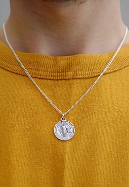 20" Saint Benedict Coin Necklace 